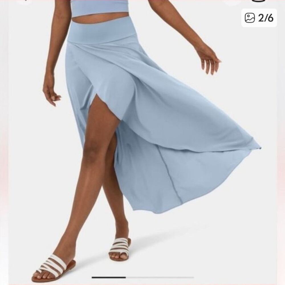 Halara Breezeful™ High Waisted High Low Ruffle 2-in-1 Flowy Quick Dry Large